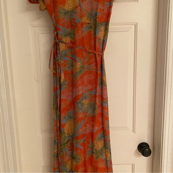 Anthropologie Pineapple wrap maxi dress Size S - Picture 9 of 9